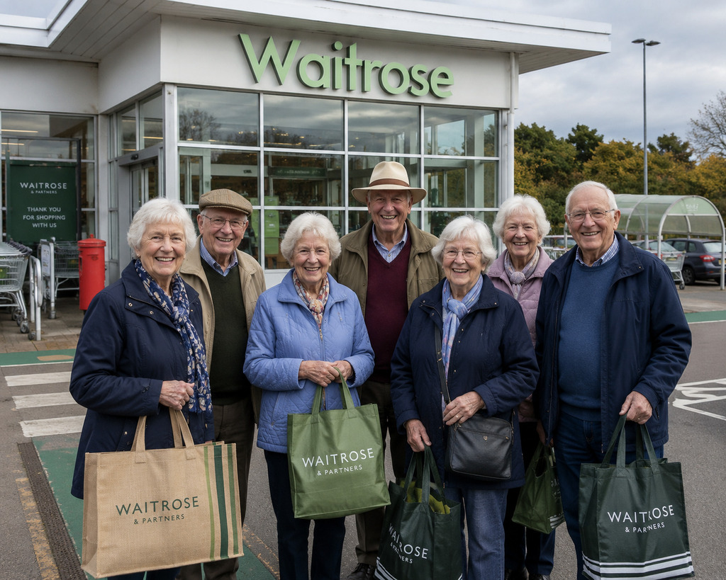 Members of the Friends of Twyford House on a shopping trip to Waitrose.