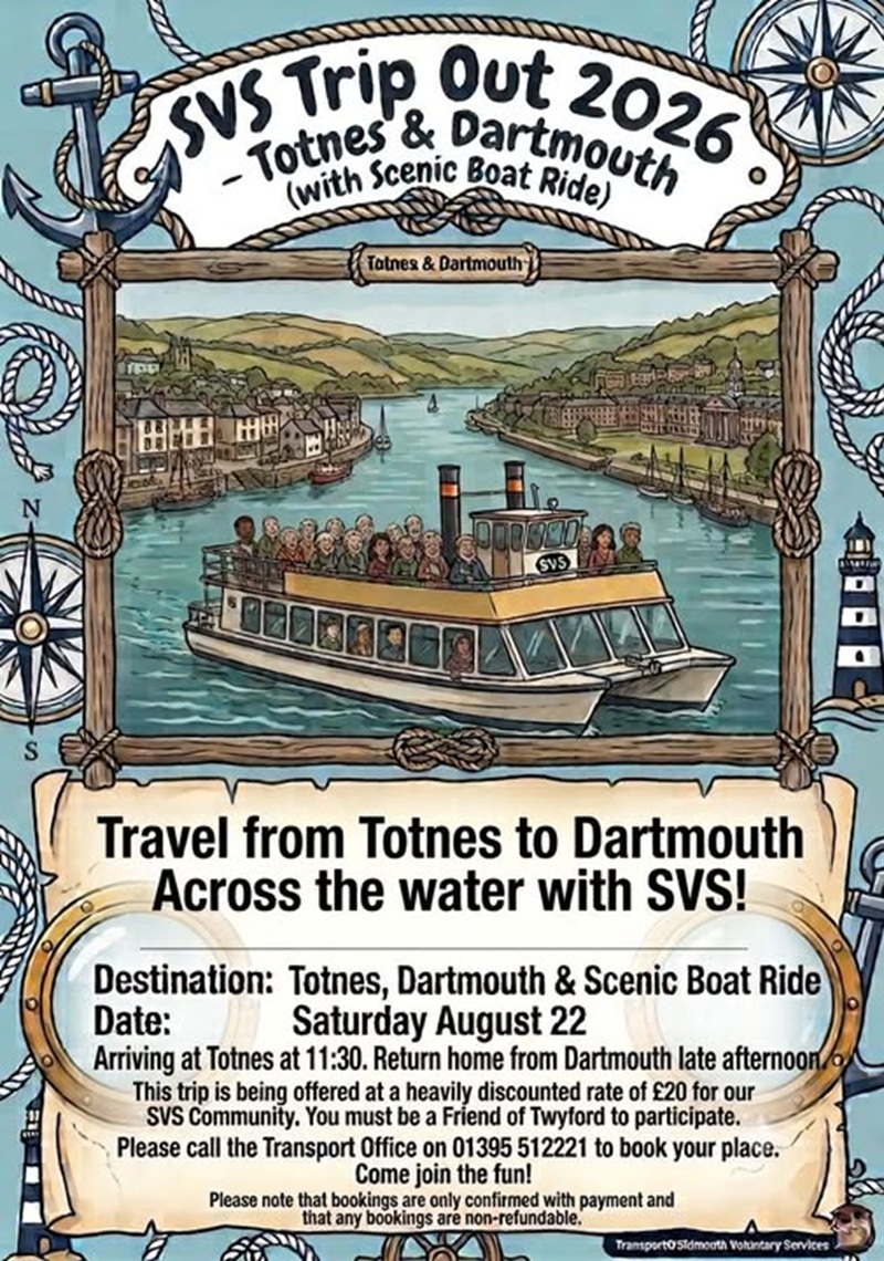 22 August 2026: Totnes, Dartmouth & Boat Trip